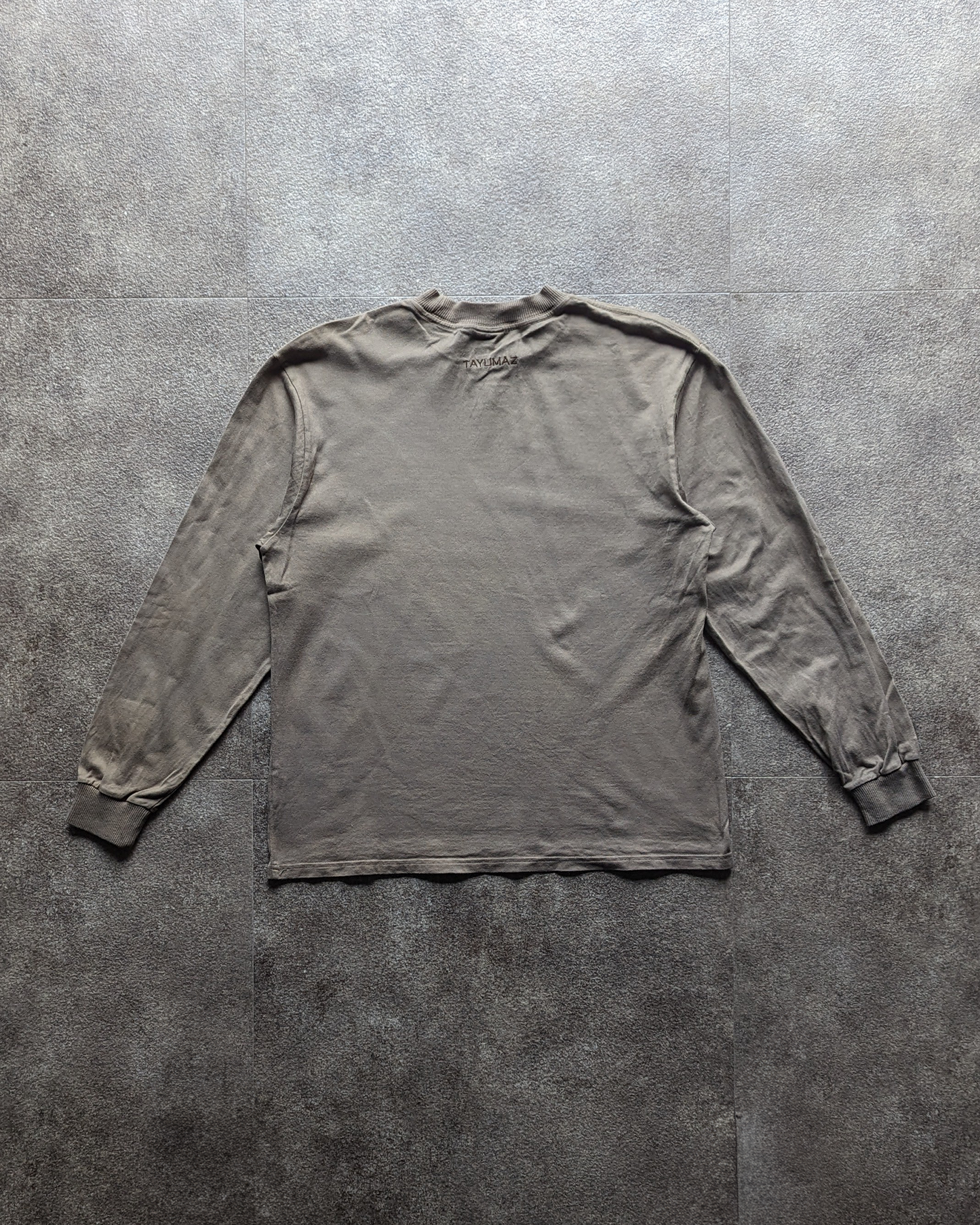 ウォッシュドコットン ロングTシャツ カーキ