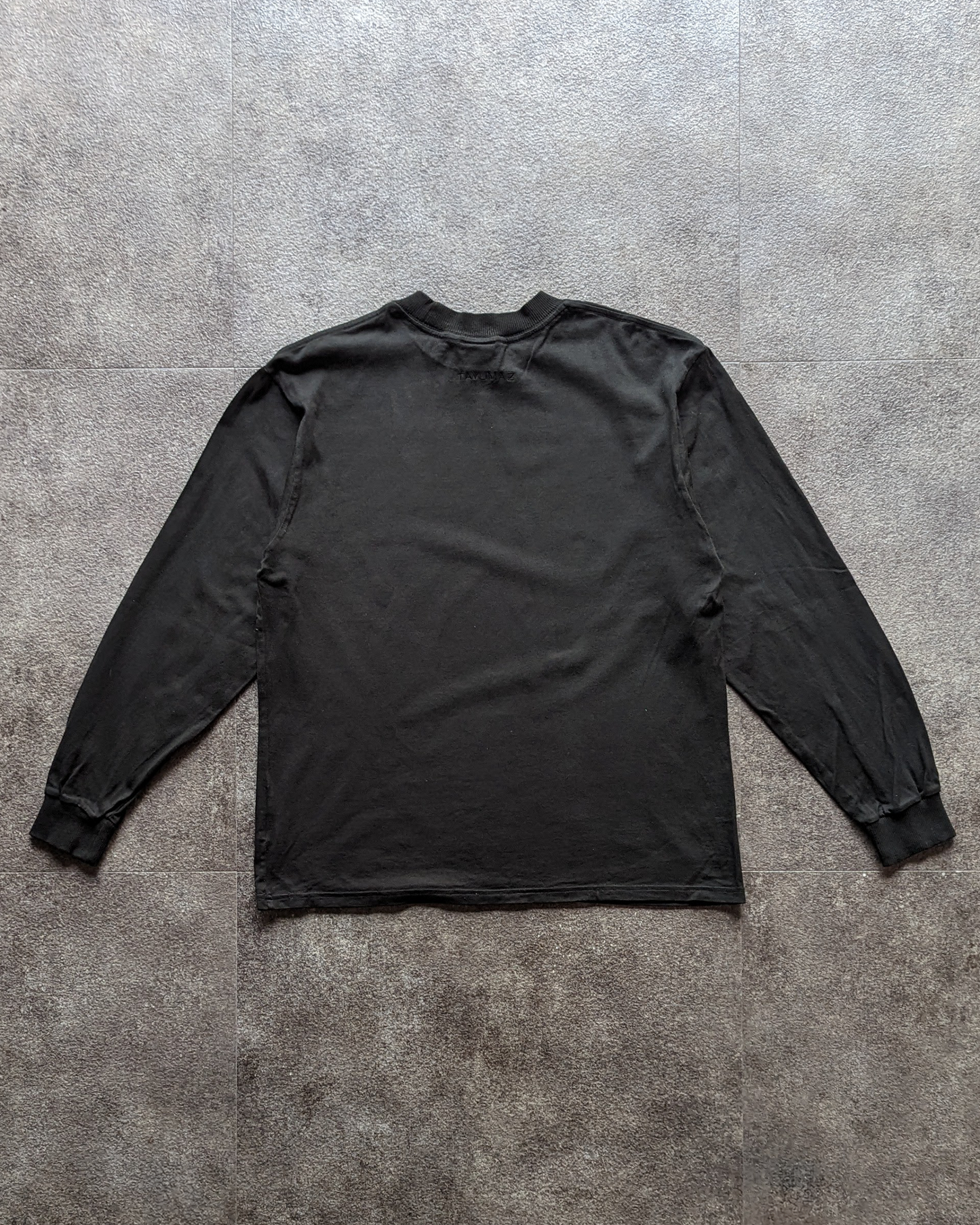 ウォッシュドコットン ロングTシャツ ブラック