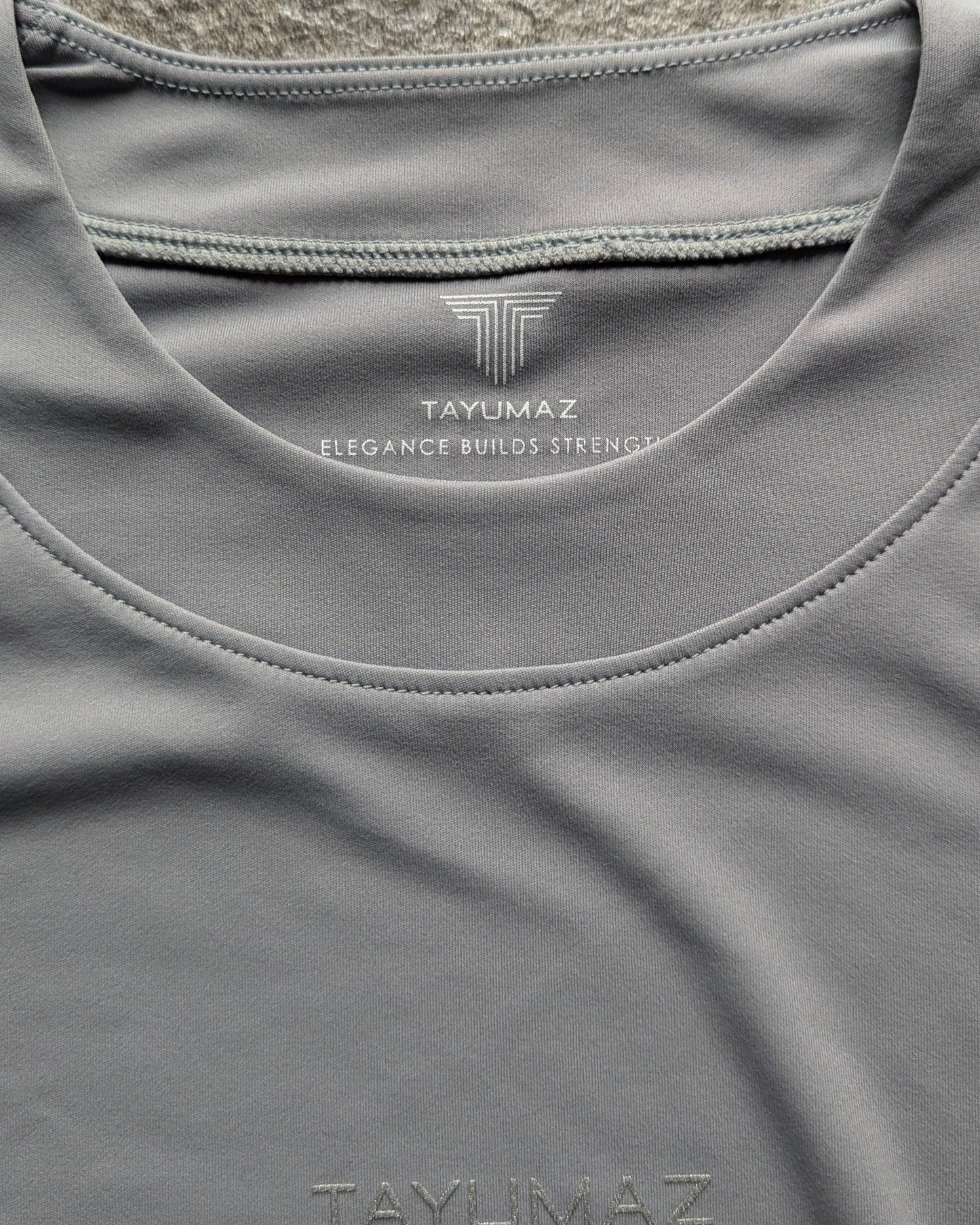 ストレッチスムースTシャツ ライトグレー シルバーロゴ