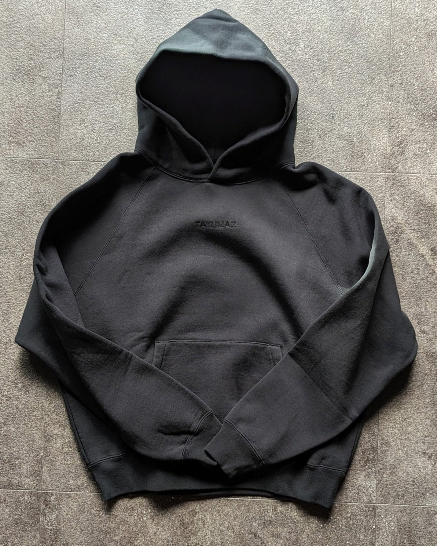 ウォッシュドコットン フーディドスウェットシャツ ブラック