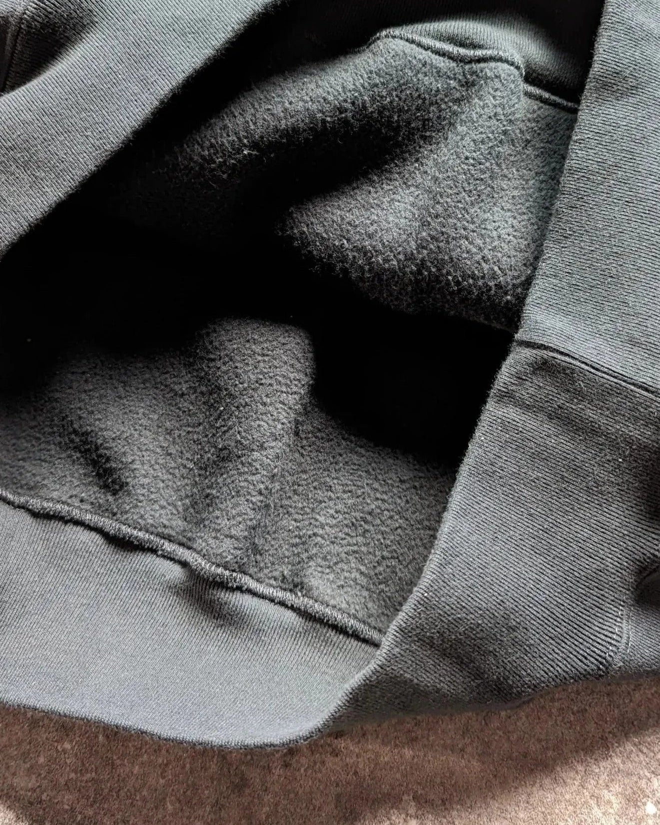 ウォッシュドコットン フーディドスウェットシャツ ブラック