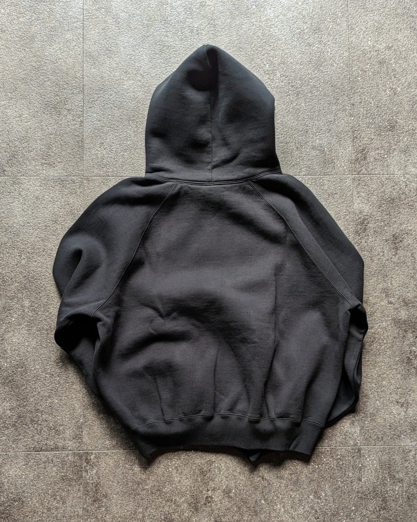 ウォッシュドコットン フーディドスウェットシャツ ブラック