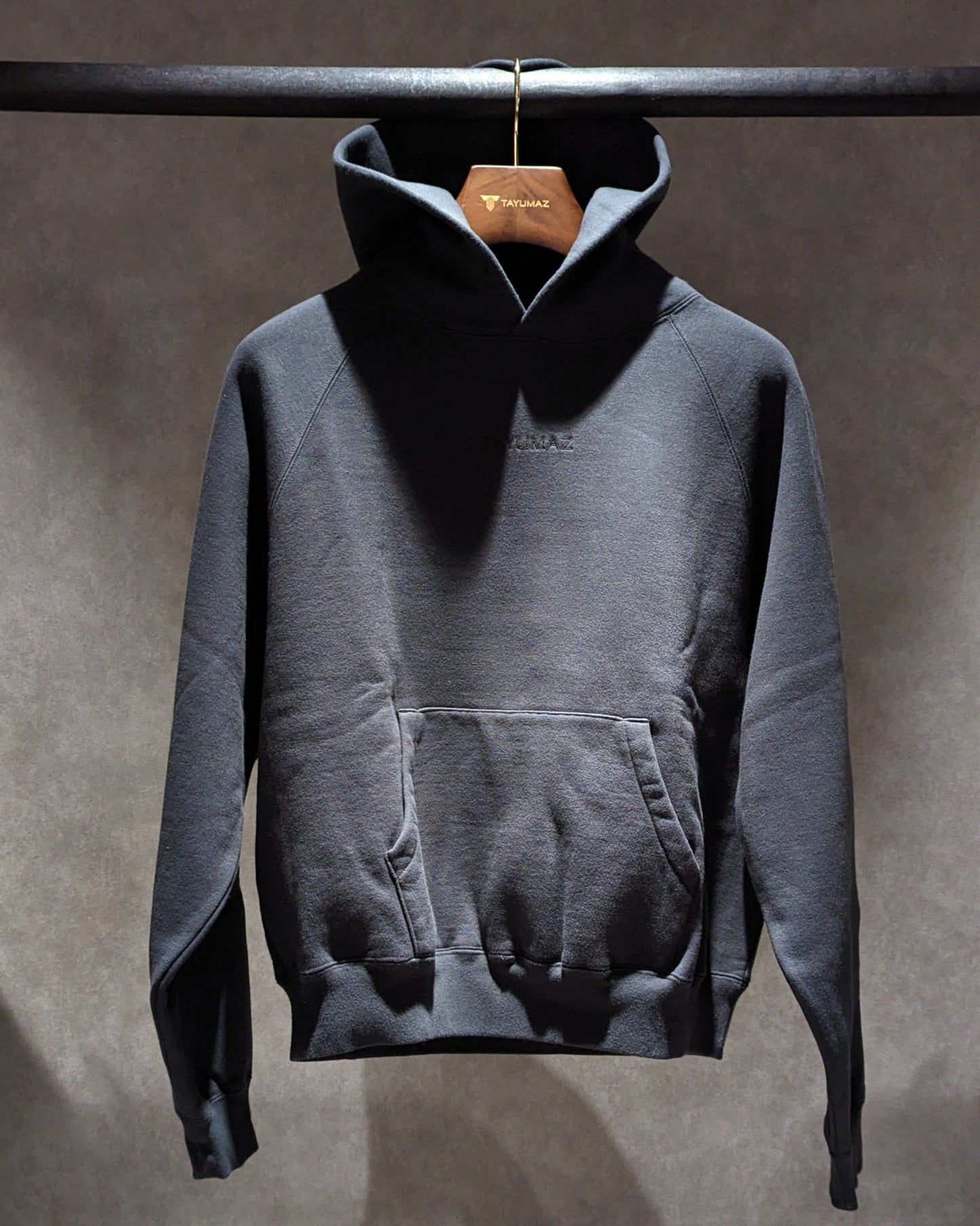 ウォッシュドコットン フーディドスウェットシャツ ブラック