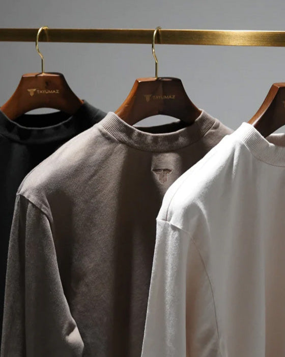 ウォッシュドコットン ロングTシャツ カーキ