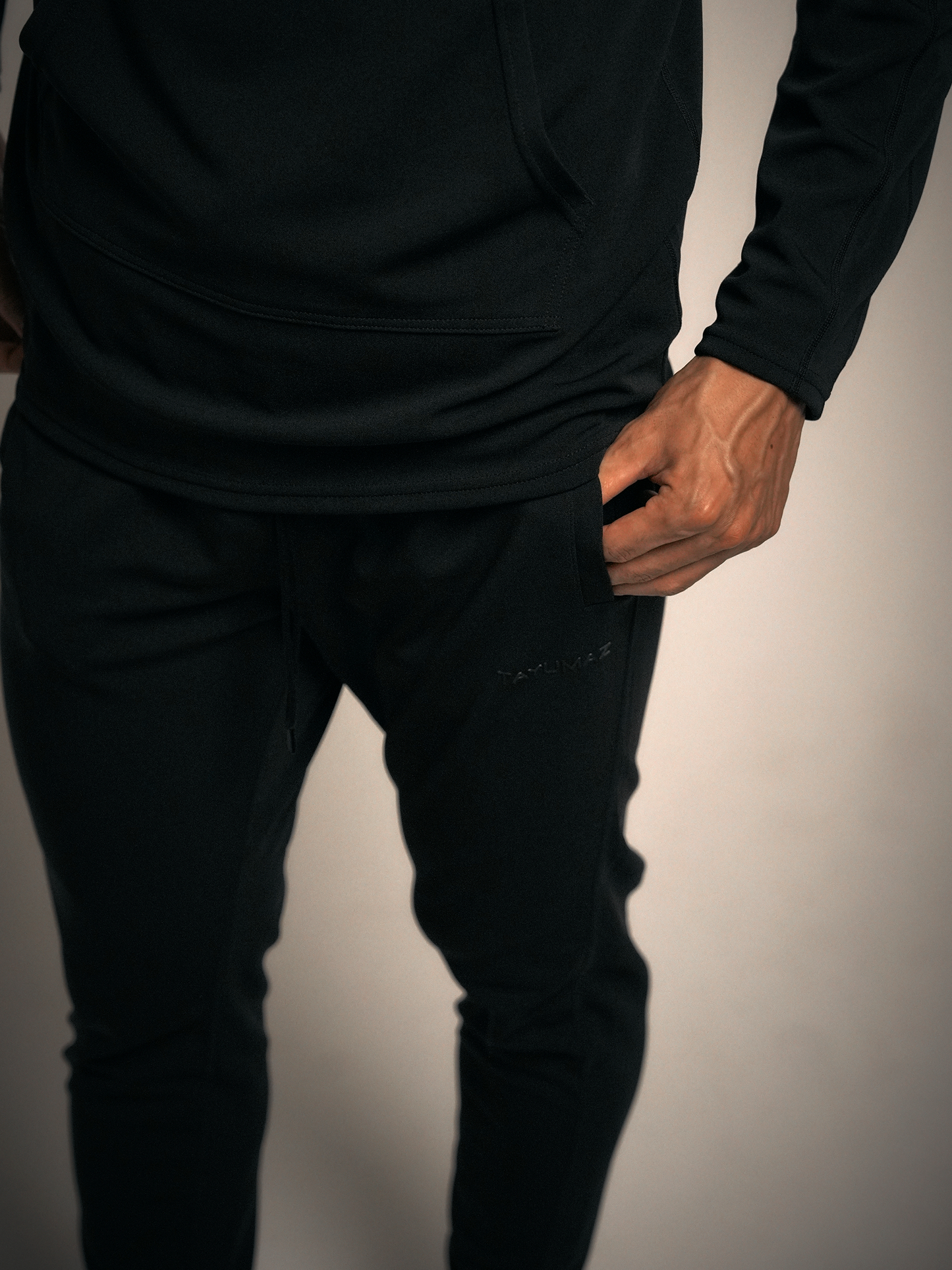 干衣长裤黑色/3D硅胶标志黑色