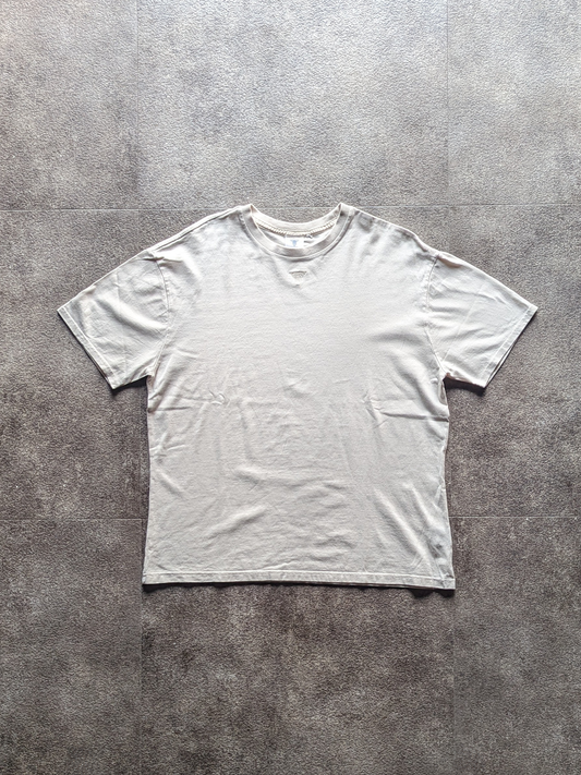 Washed cotton T-shirt in ivory white