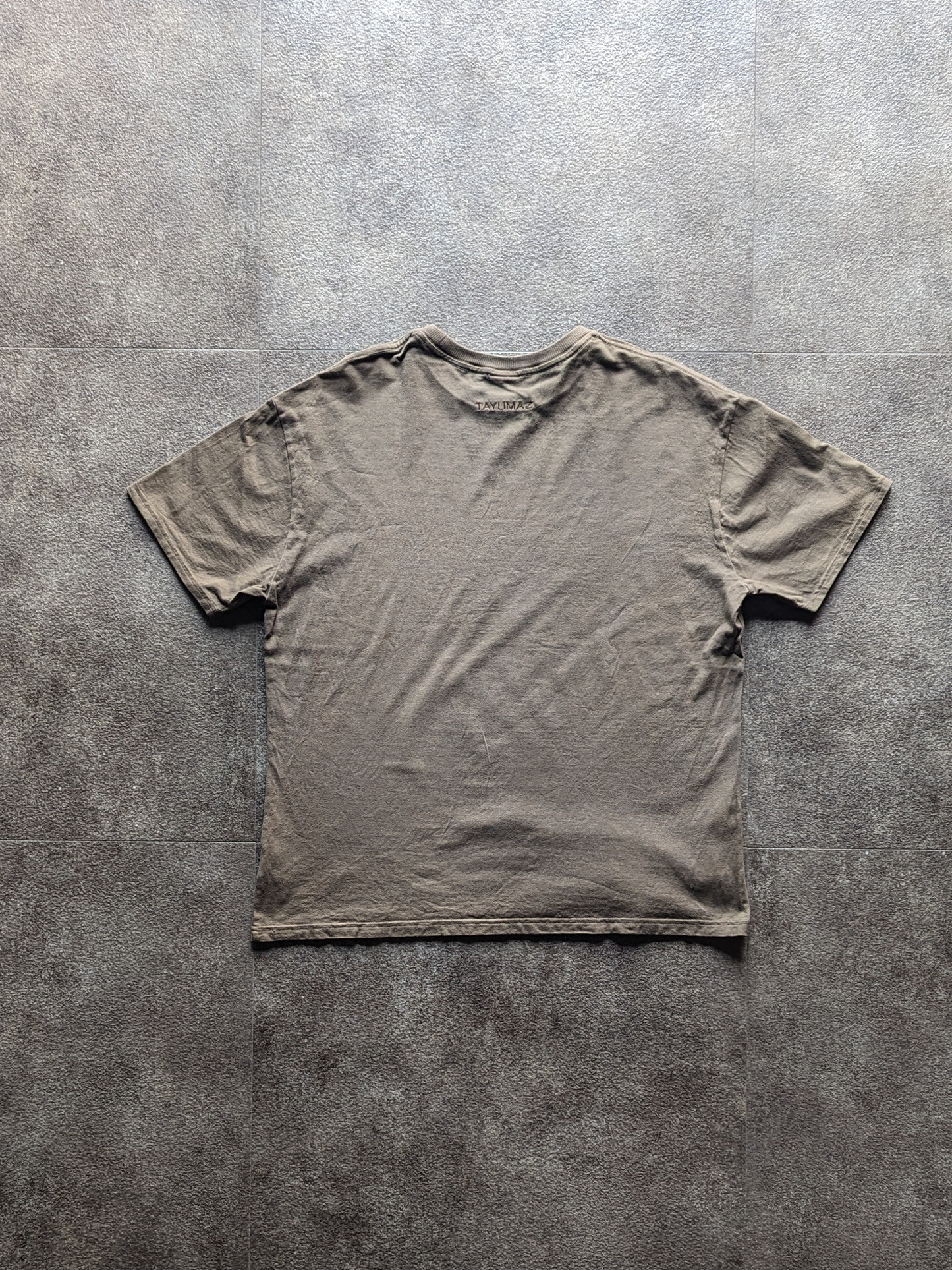 Washed cotton T-shirt in khaki