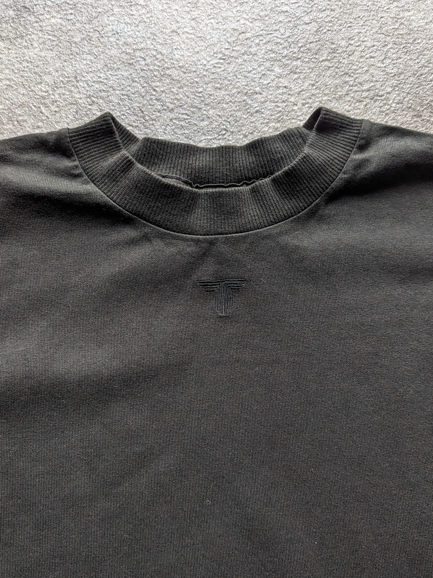 Washed cotton long T-shirt black