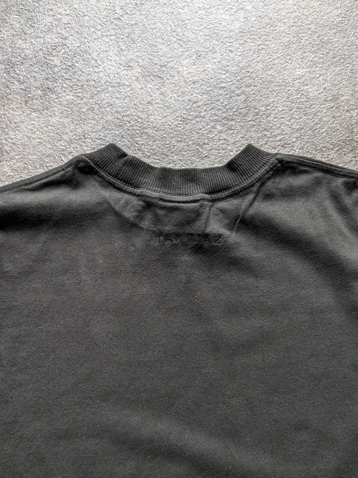 Washed cotton long T-shirt black