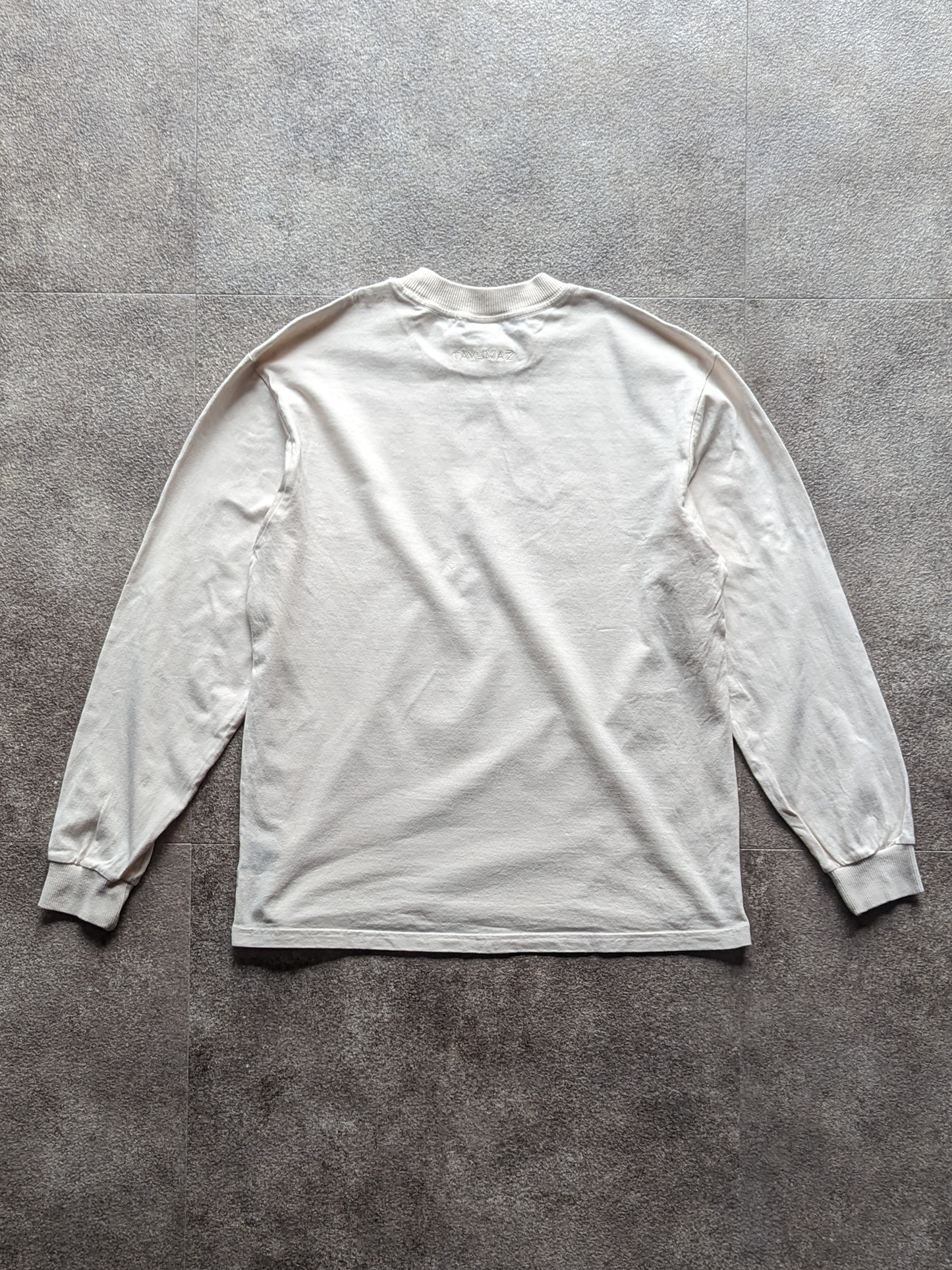 Washed cotton long T-shirt in ivory white