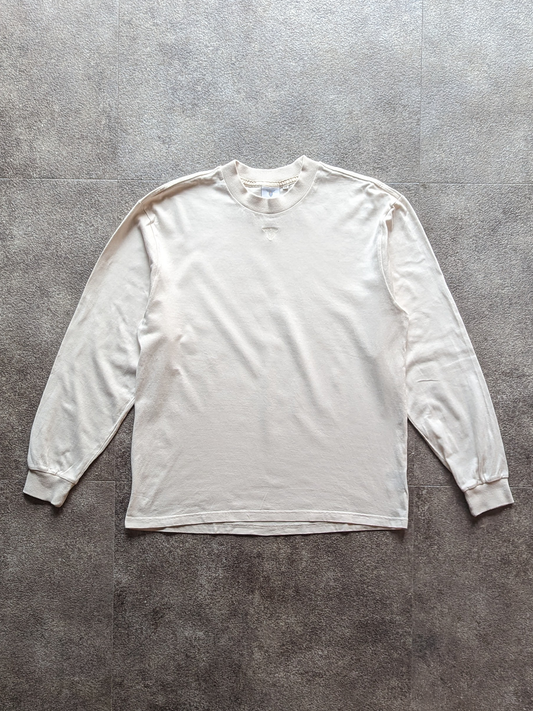 Washed cotton long T-shirt in ivory white