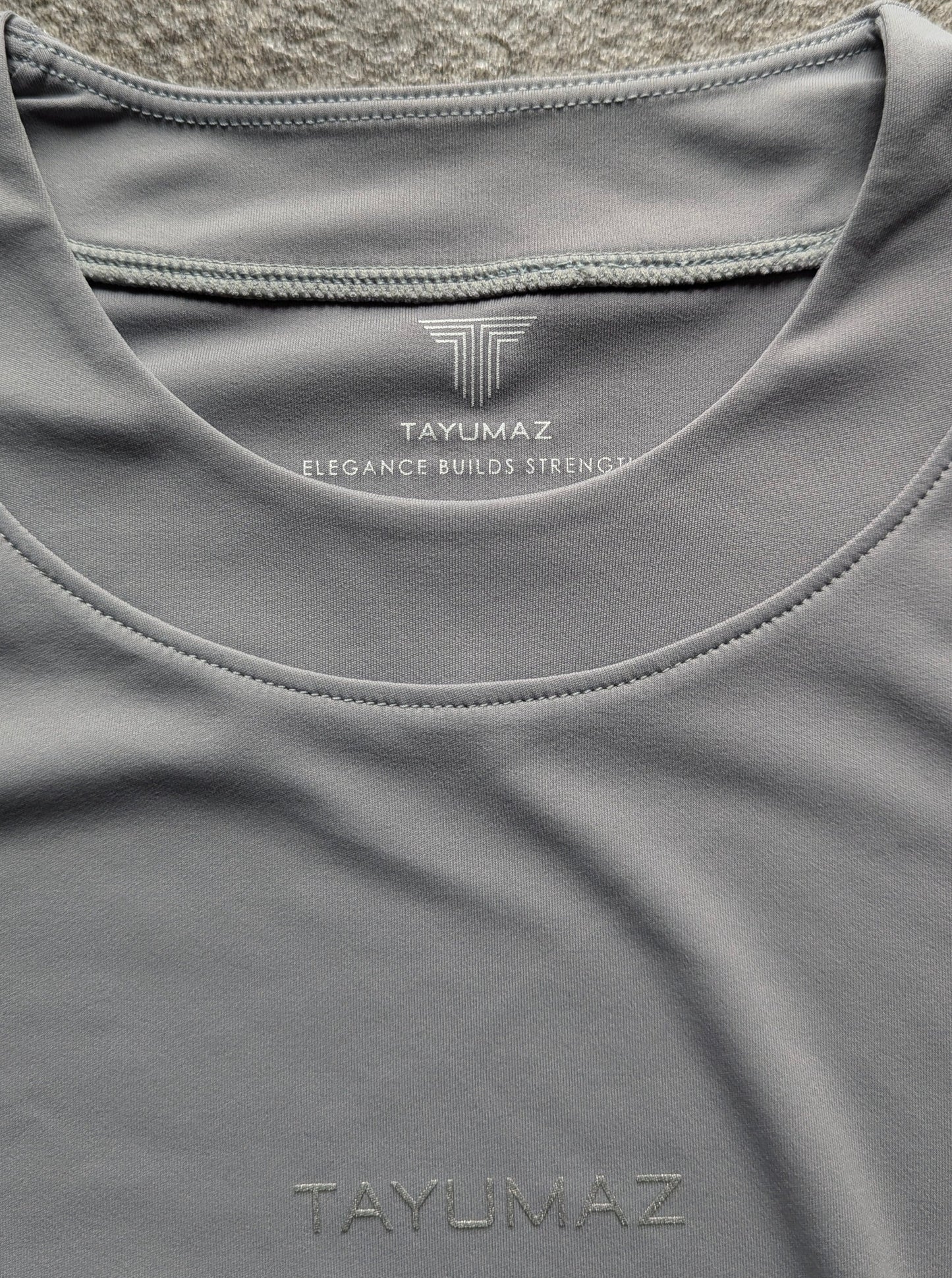 Stretch Smooth Long T-shirt Light Gray / 3D Silicon Logo Light Gray