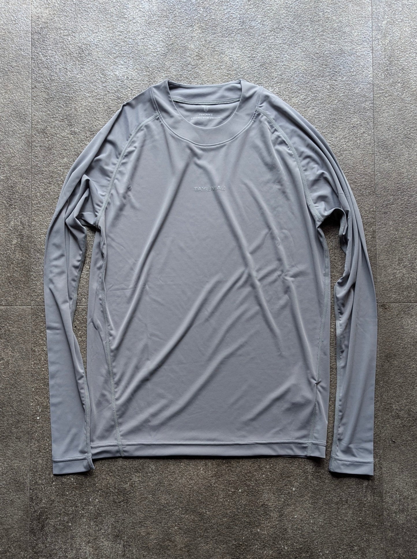 Stretch Smooth Long T-shirt Light Gray / 3D Silicon Logo Light Gray