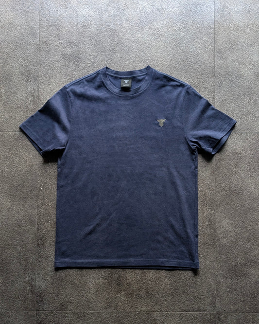 Washed Double-Milled T-shirt Slim Navy Blue