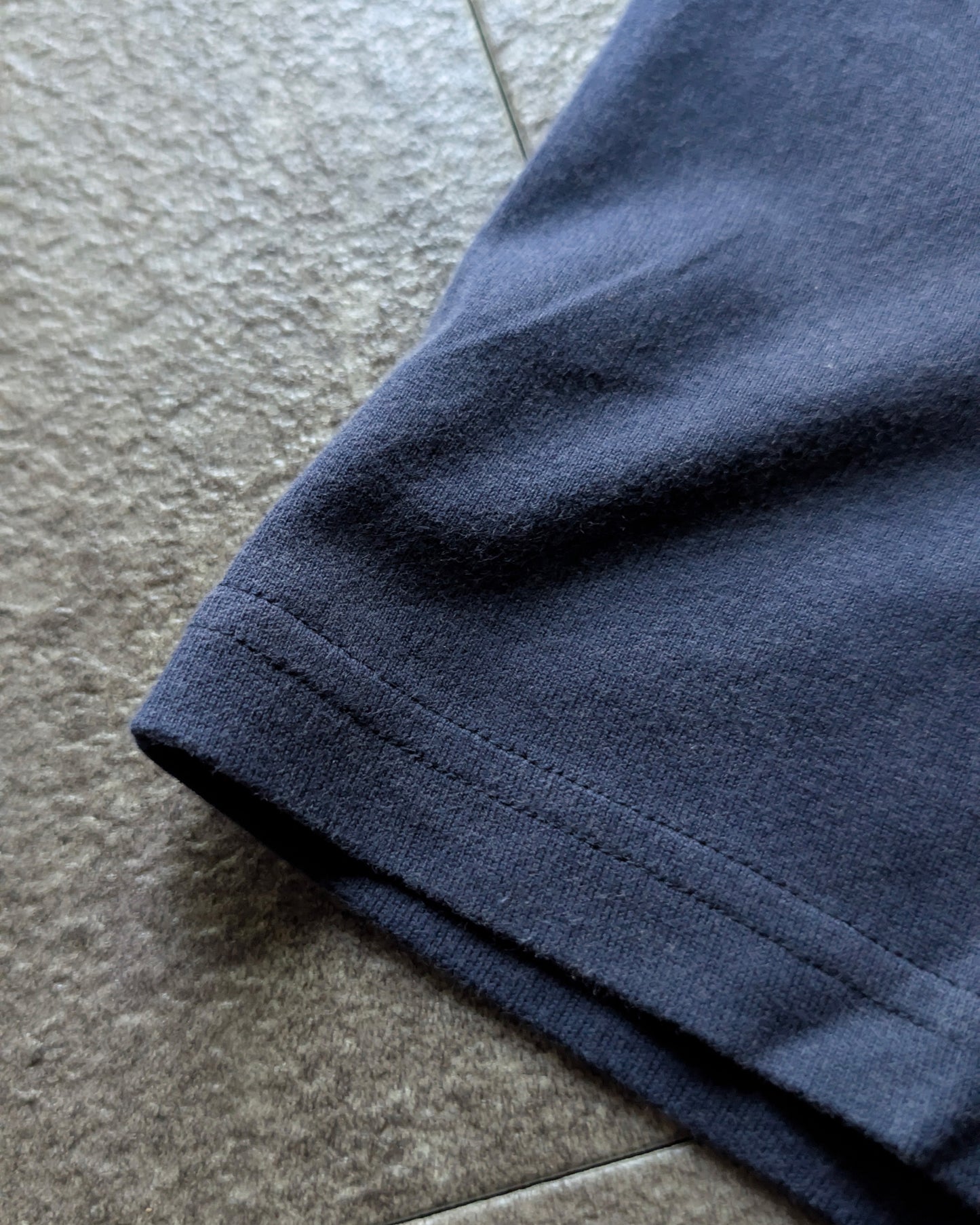 Washed Double-Milled T-shirt Slim Navy Blue