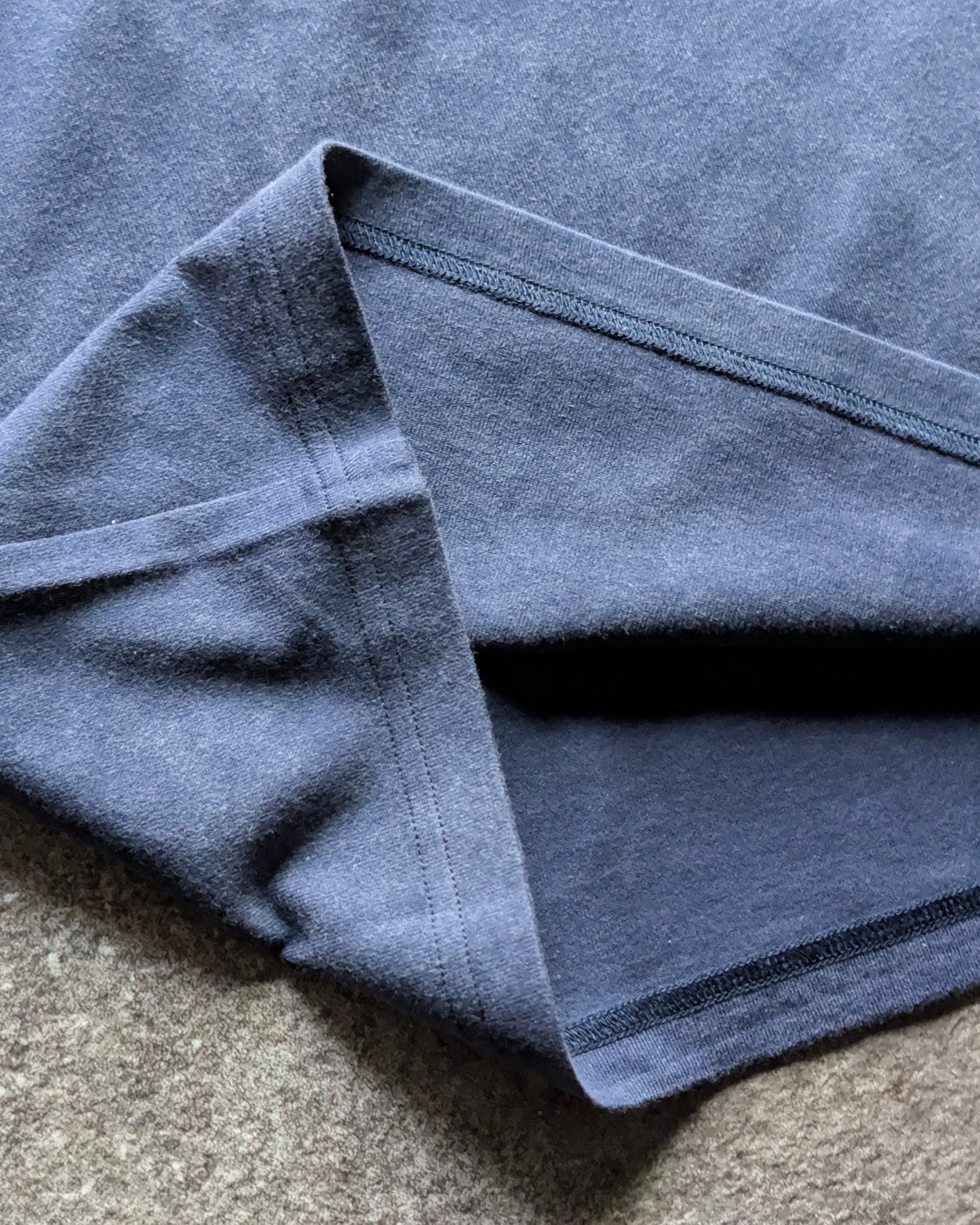 Washed Double-Milled T-shirt Slim Navy Blue