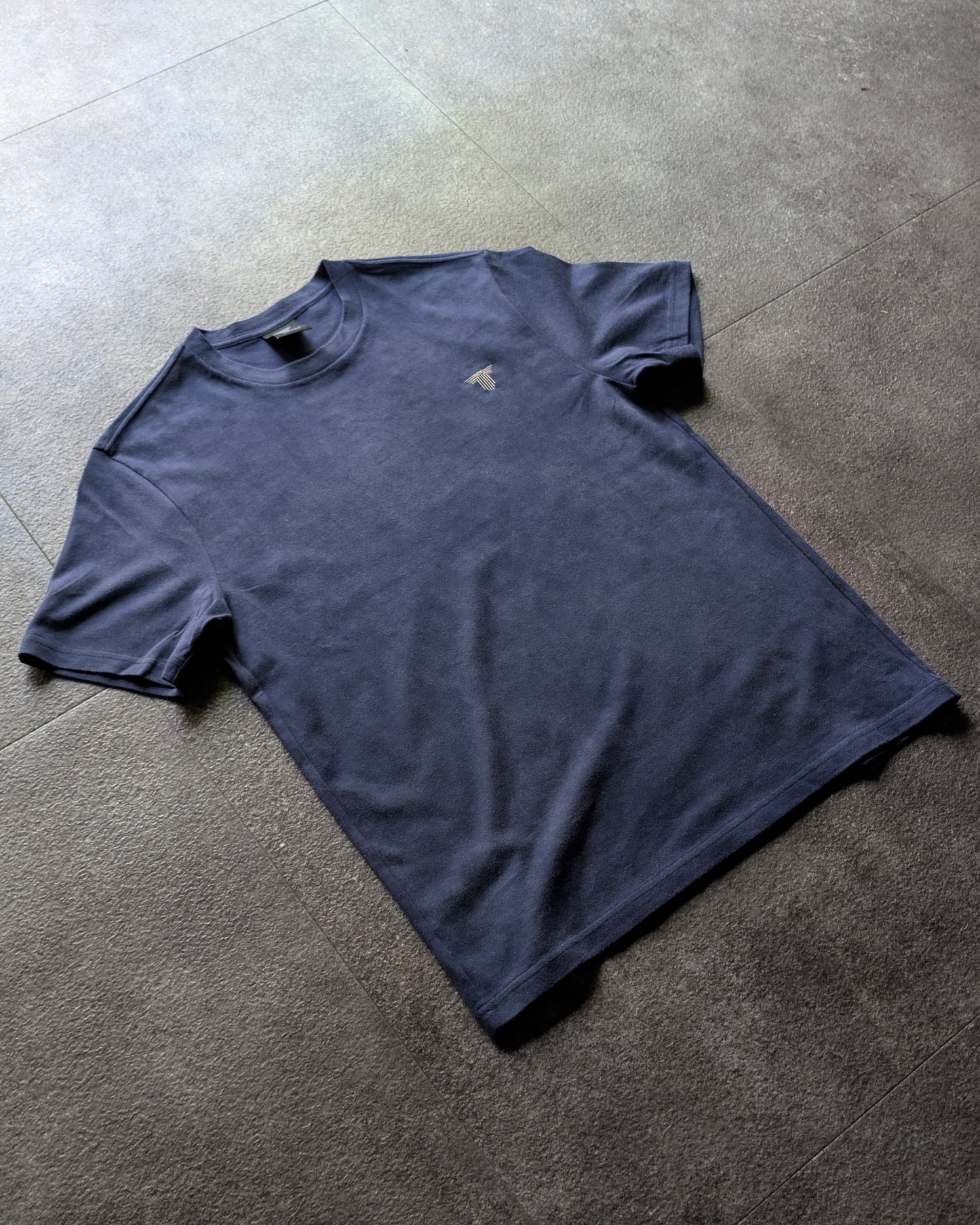Washed Double-Milled T-shirt Slim Navy Blue