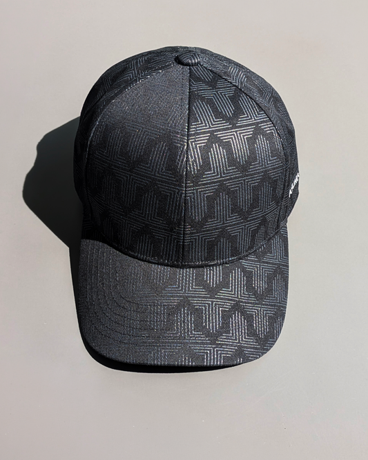 小紋モノグラムキャップ ブラック