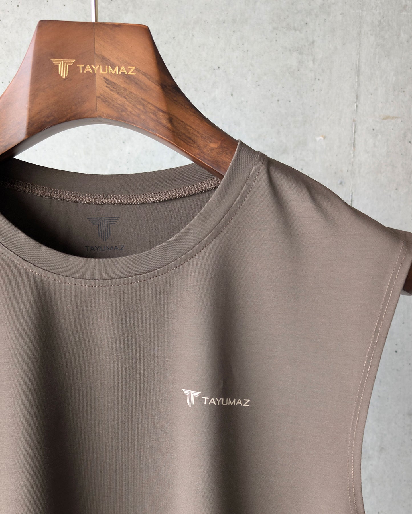 モダールノースリーブシャツ ダークブラウン