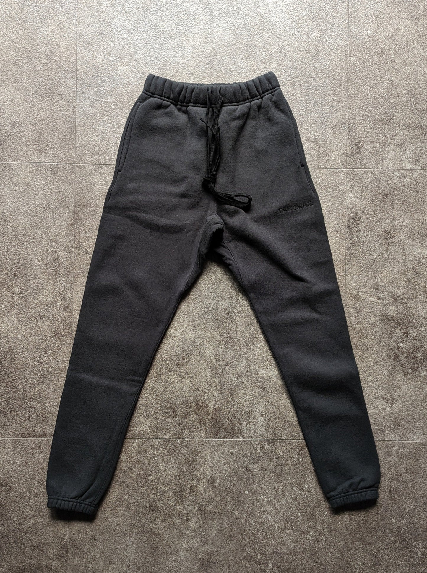 Pantalon de survêtement en coton délavé noir