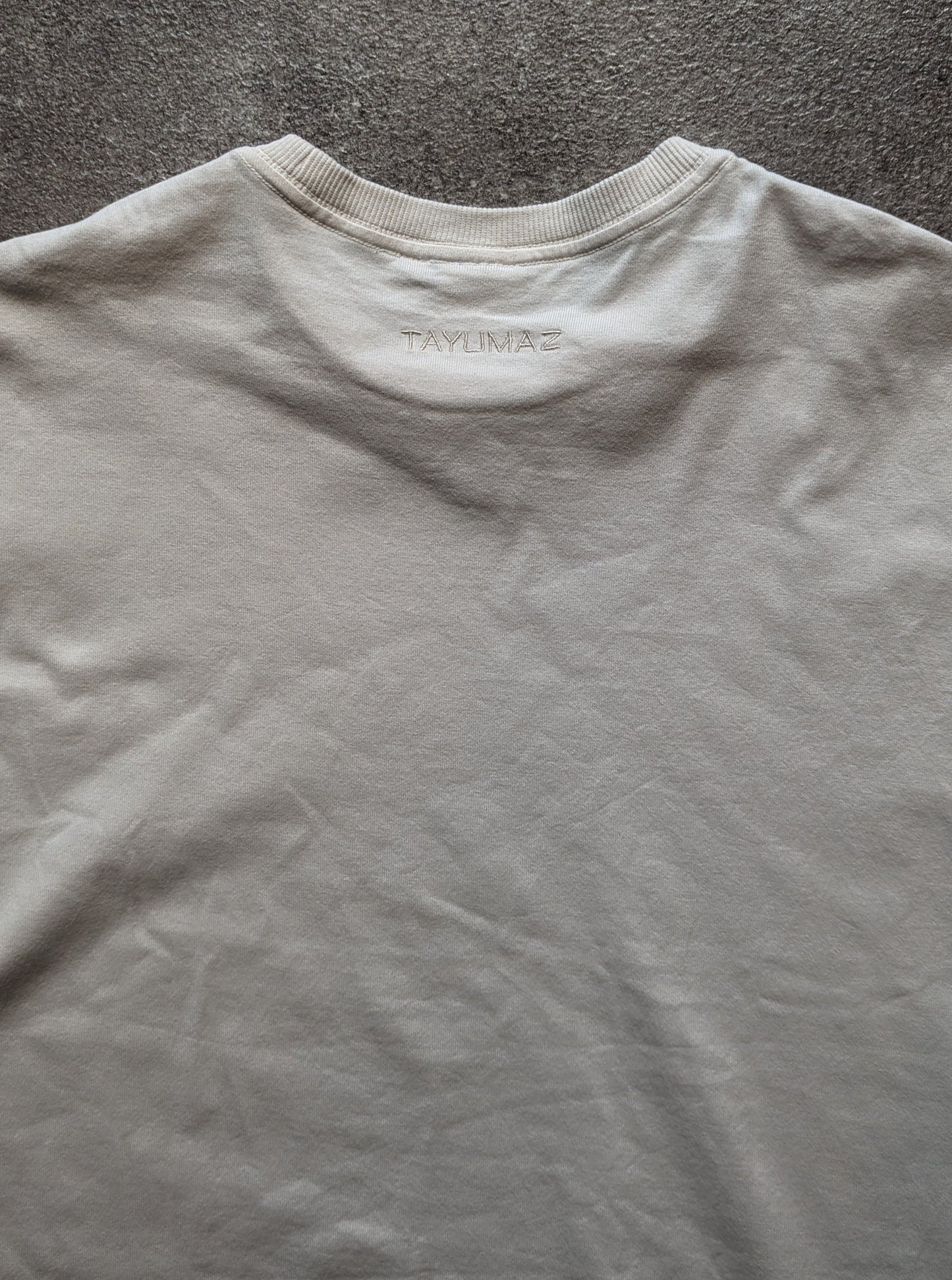 Washed cotton T-shirt in ivory white