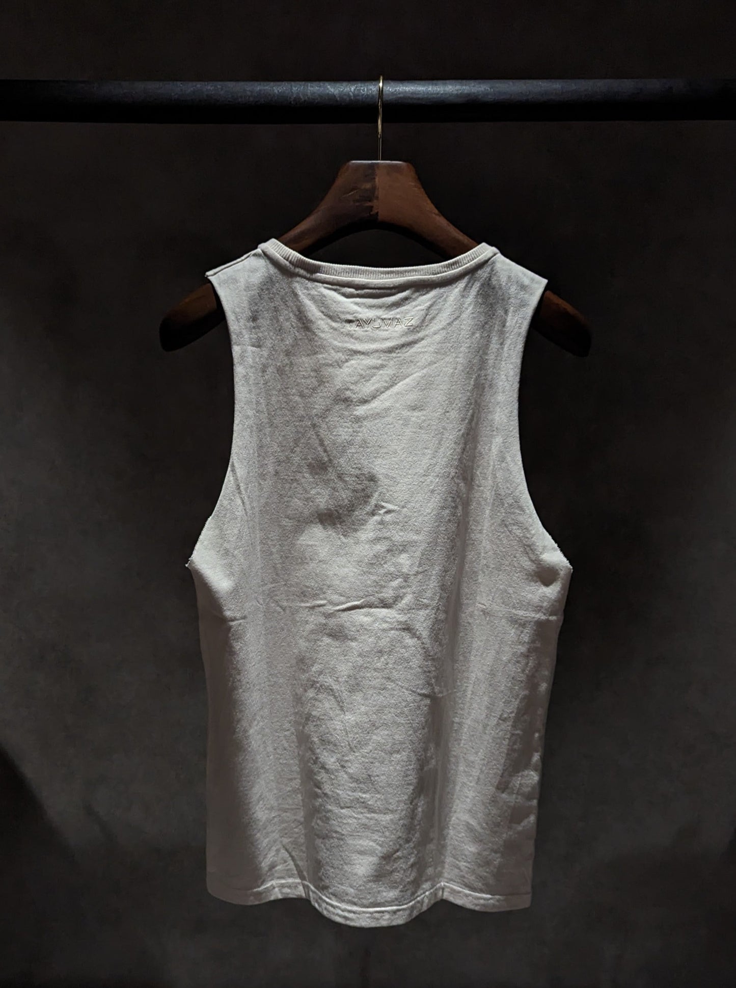 Washed cotton tank top in ivory white
