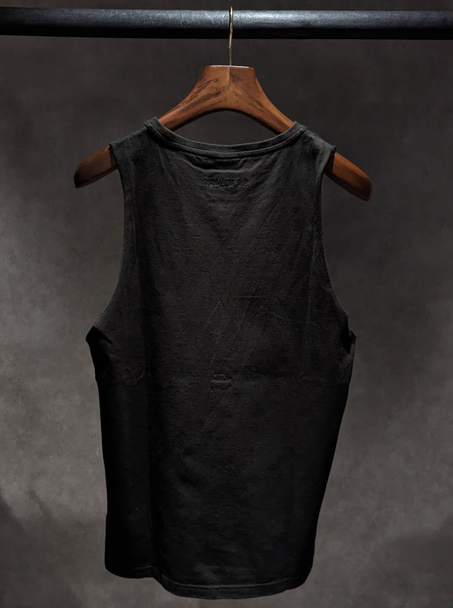 Washed cotton tank top black