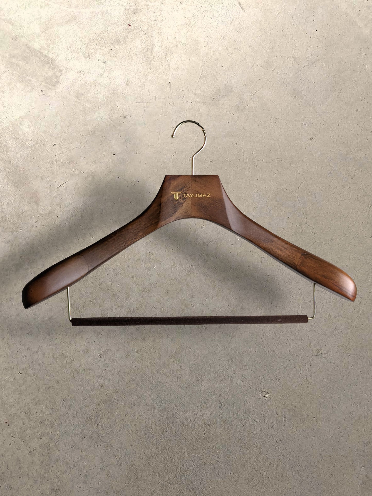 Original wood hanger with felt bar