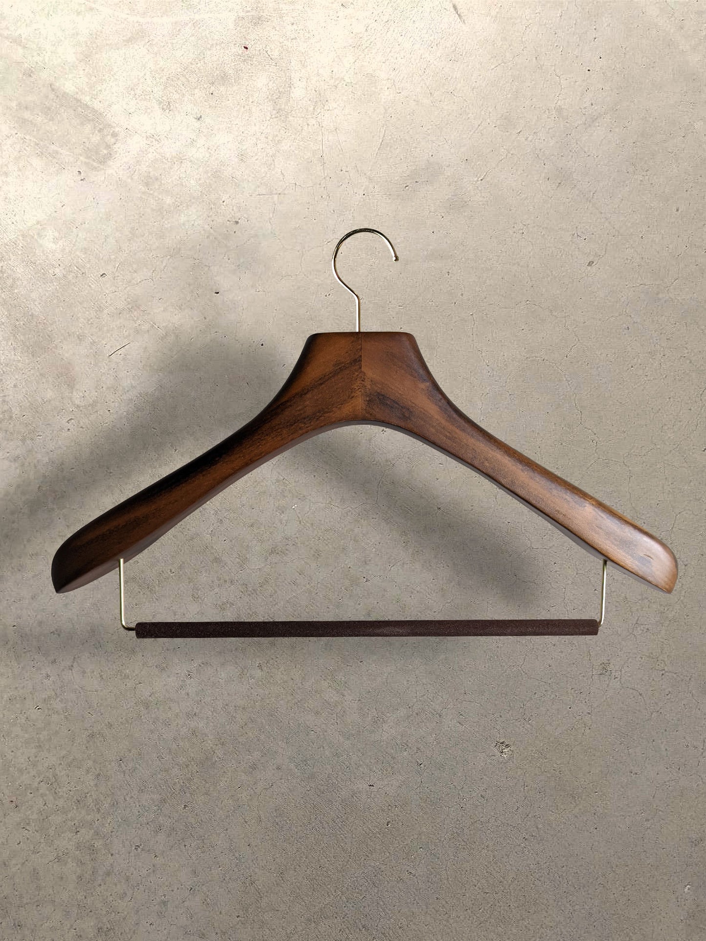 Original wood hanger with felt bar